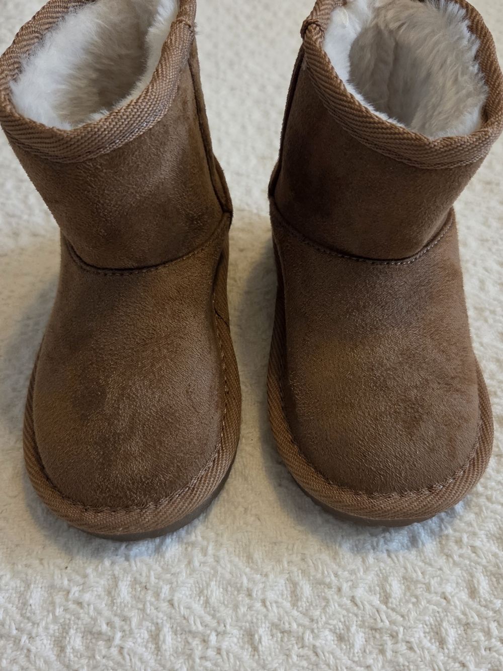 Childrens Place Toddler Brown Faux-Suede Winter Ankle Boots Size 7